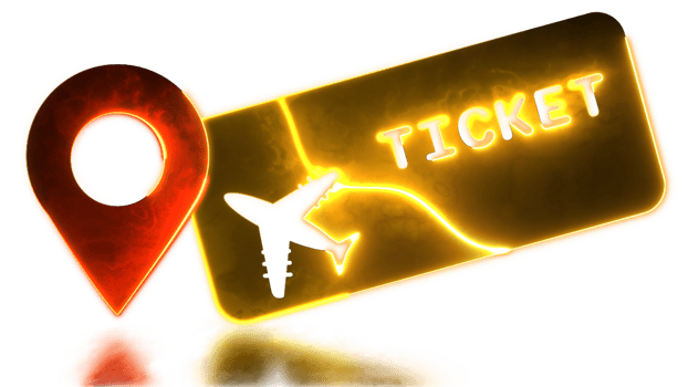 Looping neon glow effect Flight check-in icon png