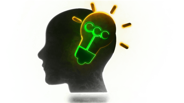 Looping neon glow effect Light bulb icon showing idea png