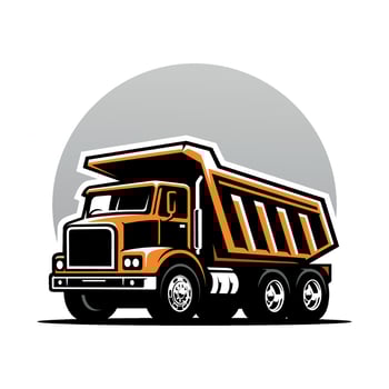 Dump truck illustration logo vector