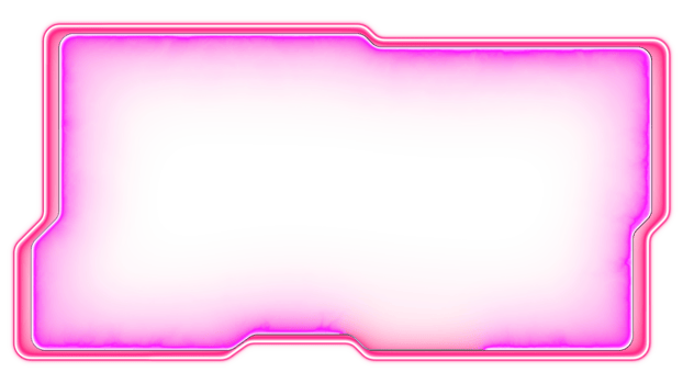 Neon gaming frame effect glowing square shape png