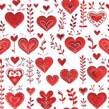 AI generated Love flowers hearts Seamless Pattern on transparent Background - Ai generated png