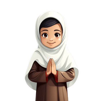 AI generated Muslim child cartoon png