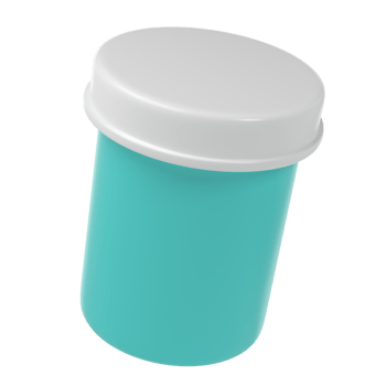 3d pill bottle medical icon pharmacy. White plastic supplement jar. Protein vitamin capsule packaging, large powder blank remedy pharmaceutical drug can png