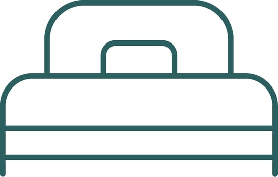 Single Bed Line Gradient Icon vector
