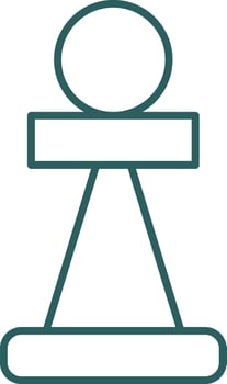 Pawn Line Gradient Icon vector