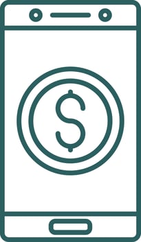 Currency Line Gradient Icon vector