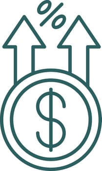 Profit Line Gradient Icon vector