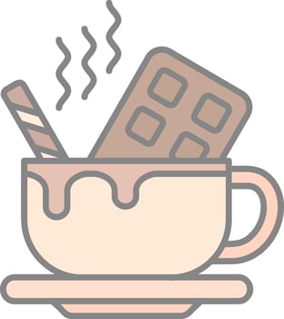 Hot Chocolate Line Filled Light Icon vector