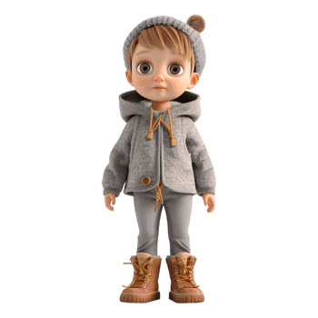AI generated 3D Rendering of a Little Beautiful Girl Toddler on Transparent Background - Ai Generated png