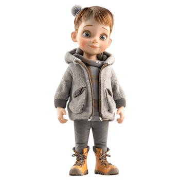 AI generated 3D Rendering of a Little Beautiful Girl Toddler on Transparent Background - Ai Generated png