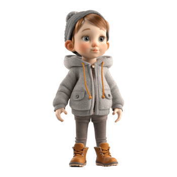 AI generated 3D Rendering of a Little Beautiful Girl Toddler on Transparent Background - Ai Generated png