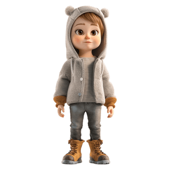 AI generated 3D Rendering of a Little Beautiful Girl Toddler on Transparent Background - Ai Generated png