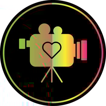 Wedding Video Glyph Due Color Icon vector