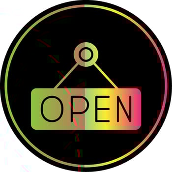 Open Glyph Due Color Icon vector