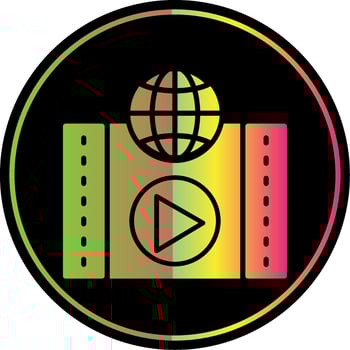 Video Ad Glyph Due Color Icon vector