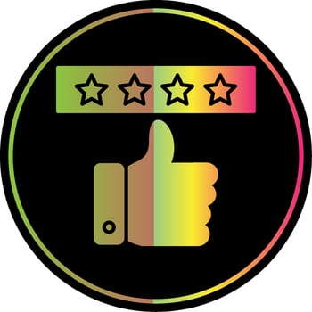 Positive Review Glyph Due Color Icon vector