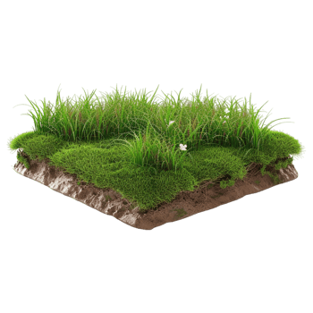 AI generated 3D Rendering of a Clay Ground With Grass On it on Transparent Background - Ai Generated png