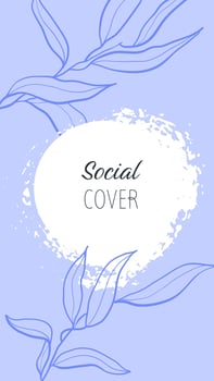 Charcoal swirls crayon illustration in pastel colors with elegant tropical leaves and charcoal smears.Vertical abstract background set. Vector social cover template with copy space for text.
