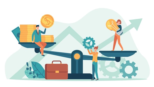 Finance idea investment, people invest in startup vector