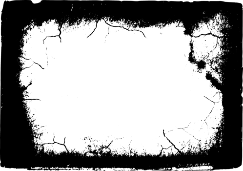 Grunge border texture background. Abstract frame overlay. PNG graphic illustration with transparent background.