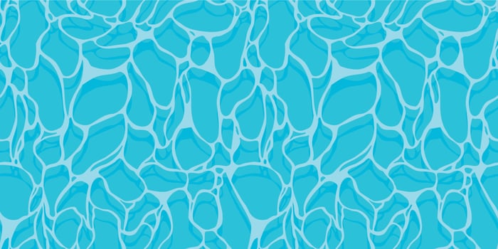 Blue pool pattern. Seamless print of water surface top view cartoon style, deep liquid aqua ripple, summer swimming background. Vector texture