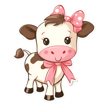 AI generated Cow bow Buffalo sticker style on transparent background - Ai generated png