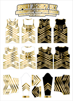 gold geometric vintage lines Jersey Apparel Sports Wear Sublimation pattern vector