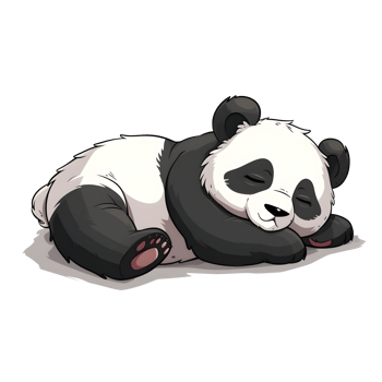 AI generated Sleeping little Panda sticker style transparent background - Ai Generated png