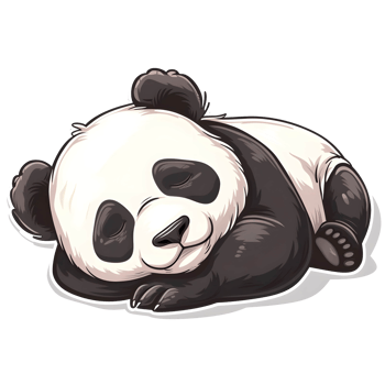 AI generated Sleeping little Panda sticker style transparent background - Ai Generated png