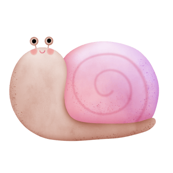 Pastel smile snail png