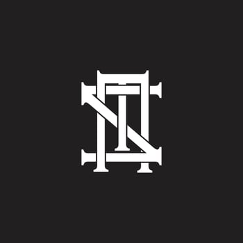 letter ms tall font simple logo vector