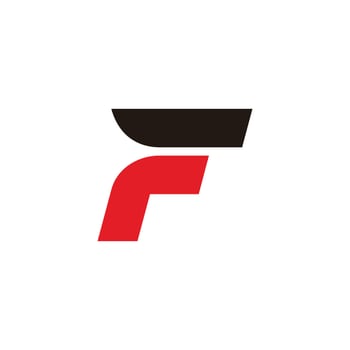 letter f motion stripes geometric logo vector