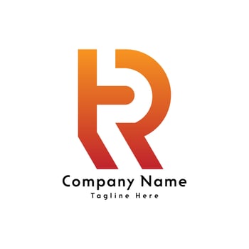 RP or PR letter logo design icon vector