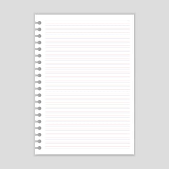 Set white papers. Blank sheets of square and lined paper ready for your message. Vector illustration.