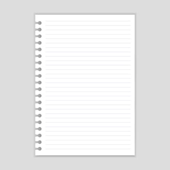 Set white papers. Blank sheets of square and lined paper ready for your message. Vector illustration.