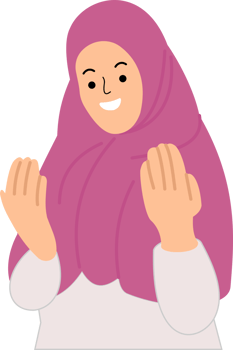 illustration young muslim woman pray png