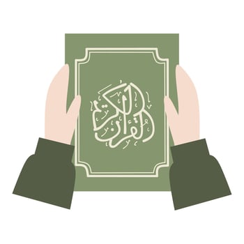 Quran islamic book vector flat illustration