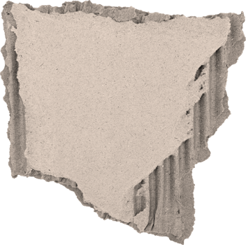Brown Torn Corrugated Cardboard Piece png