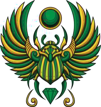Vector illustration of beetle scarab egypt