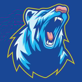Vector grizzly bear mascot logo template