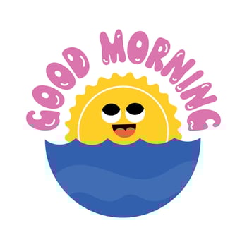 Trendy Good Morning vector