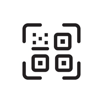 simple Scan QR code icon. Digital scanning QR code. QR code scan for smartphone. QR code for payment. vector