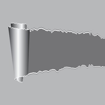 realistic torn paper with rolled edge frame for your text or design vector