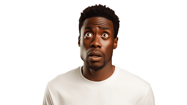 AI generated Portrait of a Puzzled African Male, Expressing Confusion and Contemplation, Symbolizing Human Dilemma and Inner Thought png