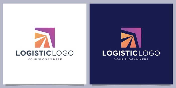 Logo for logistics and delivery company. right Arrow with negative space shape design. vector