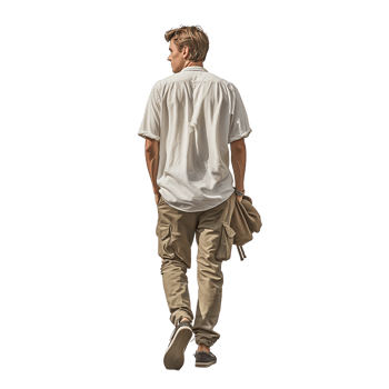 AI generated Old man walked with his back turned, Generative Ai png