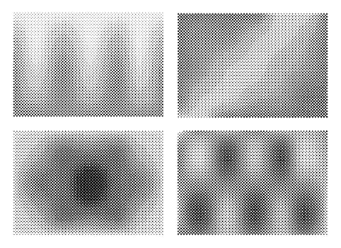 Halftone gradient background. Grid horizontal dirty artistic effect, retro comic dots backdrop, halftone art print. Vector grungy illustrations