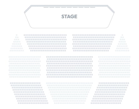 Hall seating plan. Theater auditorium with rows of seats. Concert hall with empty seats arrangement vector illustration