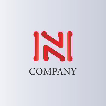vector flat design letter n logo template