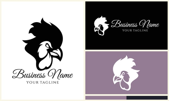 chicken hen rooster logo template vector
